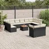 Image de Salon de jardin modulable vidaxl resine tressee noir 13 pieces 62 x 62 x 69 cm 12 personnes