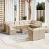 Image de Vidaxl Salon de jardin modulable - Pack de 13 pièces - Résine tressée beige 12 personnes
