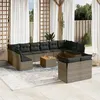 Image de Salon de jardin modulable VIDAXL resine tressee 12 personnes 13 pieces 62 x 62 x 69 cm gris