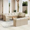 Image de Salon de jardin modulable Vidaxl resine tressee beige 14 pieces