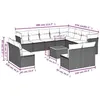 Image de Salon de jardin modulable vidaxl resine tressee noir 13 pieces 62 x 62 x 69 cm 12 personnes