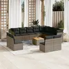 Image de Salon de jardin modulable VIDAXL rotin gris 13 pieces 12 personnes