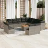 Image de vidaXL Salon de Jardin avec Coussins 14 pcs, Canapés de Patio, Ensemble de Meubles, Mobilier de Terrasse Extérieur, Gris 3223939