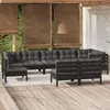 Image de Salon de jardin modulable vidaxl resine tressee noir 14 pieces 62 x 62 x 69 cm 12 personnes
