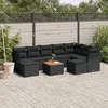 Image de vidaXL Salon de jardin 10 pcs avec coussins noir résine tressée 3223962