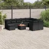 Image de vidaXL Salon de jardin 11 pcs avec coussins noir résine tressée 3223969
