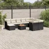 Image de vidaXL Salon de jardin 11 pcs avec coussins noir résine tressée 3223970