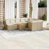 Image de Salon de jardin modulable vidaxl resine tressee 10 personnes beige 62 x 62 x 69 cm 11 pieces