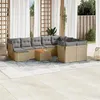 Image de Salon de jardin modulable Vidaxl resine tressee 11 pieces beige 62 x 62 x 69 cm 10 personnes