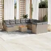 Image de Vidaxl Salon de jardin modulable - Lot de 12 pièces - Résine tressée beige 11 personnes