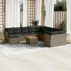 Image de vidaXL Salon de jardin avec coussins 12 pcs gris résine tressée 3223981