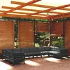 Image de Salon de jardin modulable vidaxl resine tressee noir 13 pieces 62 x 62 x 69 cm 12 personnes