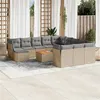 Image de Salon de jardin modulable Vidaxl 12 personnes 13 pieces resine tressee 62 x 62 x 69 cm beige