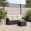 Image de Salon de jardin modulable vidaxl resine tressee noir 3 personnes 62 x 65.5 x 69 cm 4 pieces