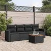 Image de Salon de jardin modulable VIDAXL resine tressee noir 5 pieces x 65.5 x 69 4 personnes