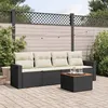Image de Salon de jardin modulable vidaxl resine tressee noir 4 personnes 62 x 65.5 x 69 cm 5 pieces