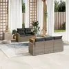 Image de Salon de jardin modulable Vidaxl resine tressee gris 6 pieces 65.5 x 62 x 37 5 personnes