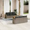 Image de Salon de jardin modulable VIDAXL rotin gris 7 pieces x 65.5 x 69 6 personnes