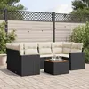 Image de vidaXL Salon de Jardin avec Coussins 7 pcs, Canapés de Terrasse, Ensemble de Meubles de Patio, Mobilier d'Extérieur, Noir 3224019