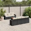 Image de Salon de jardin modulable VIDAXL resine tressee noir 8 pieces x 65.5 x 69 7 personnes