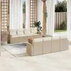 Image de Salon de jardin modulable VIDAXL rotin beige 9 pieces x 65.5 x 69 8 personnes