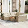 Image de Salon de jardin modulable VIDAXL 8 personnes beige resine tressee 62 x 65.5 x 69 cm 9 pieces