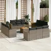 Image de Salon de jardin modulable Vidaxl resine tressee gris 13 pieces x 65.5 x 69 12 personnes