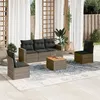 Image de Salon de jardin modulable VIDAXL resine tressee gris 6 pieces x 65.5 x 69 5 personnes