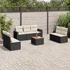 Image de Salon de jardin modulable vidaxl resine tressee noir 7 personnes 62 x 65.5 x 69 cm 8 pieces