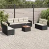Image de Salon de jardin modulable vidaxl resine tressee noir 8 personnes 62 x 65.5 x 69 cm 9 pieces