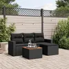 Image de Salon de jardin modulable vidaxl resine tressee 5 pieces noir 62 x 65.5 x 69 cm 4 personnes