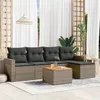 Image de Resine tressee Vidaxl salon de jardin modulable 5 personnes gris 62 x 65.5 x 69 6 pieces