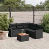 Image de vidaxl Salon de jardin modulable - Lot de 6 pièces - Résine tressée - 5 personnes - Noir