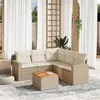 Image de VIDAXL Salon de jardin modulable - 6 pièces - Beige - Résine tressée - 5 personnes