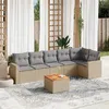 Image de Salon de jardin VIDAXL rotin beige 7 pieces x 65.5 x 69 6 personnes