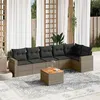 Image de Salon de jardin modulable VIDAXL 7 pieces resine tressee 6 personnes 62 x 65.5 x 69 cm gris