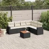Image de Vidaxl Salon de jardin modulable - Lot de 7 pièces - Résine tressée noir 6 places