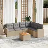 Image de Salon de jardin modulable VIDAXL resine tressee beige 6 personnes 62 x 65.5 x 69 cm 7 pieces