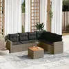 Image de Salon de jardin modulable vidaxl resine tressee gris 7 pieces 62 x 65.5 x 69 cm 6 personnes