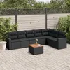 Image de Salon de jardin modulable vidaxl resine tressee noir 8 pieces 62 x 65.5 x 69 cm 7 personnes