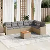 Image de Salon de jardin modulable Vidaxl 8 pieces 7 personnes resine tressee 62 x 65.5 x 69 cm beige