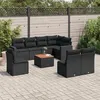 Image de vidaXL Salon de Jardin avec Coussins 9 pcs, Canapés de Patio, Ensemble de Meubles, Mobilier de Terrasse Extérieur, Noir 3224158