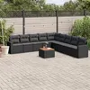 Image de Salon de jardin modulable Vidaxl resine tressee noir 10 pieces x 65.5 x 69 9 personnes