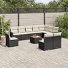 Image de vidaXL Salon de jardin 11 pcs avec coussins noir résine tressée 3224173