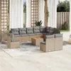 Image de Salon de jardin modulable VIDAXL resine tressee beige 11 pieces x 65.5 x 69 10 personnes