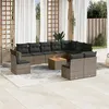 Image de Salon de jardin modulable Vidaxl resine tressee gris 11 pieces x 65.5 x 69 10 personnes