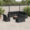 Image de Salon de jardin modulable Vidaxl resine tressee noir 12 pieces x 65.5 x 69 11 personnes