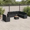 Image de Salon de jardin modulable Vidaxl noir 10 pieces 9 personnes 62 x 65.5 x 69 cm resine tressee