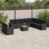 Image de Salon de jardin modulable vidaxl 11 pieces 10 personnes noir 62 x 65.5 x 69 cm resine tressee