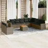 Image de Salon de jardin modulable Vidaxl 10 personnes 11 pieces resine tressee 62 x 65.5 x 69 cm gris